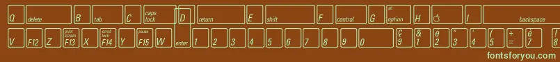 Шрифт KeyfontfrenchBold – зелёные шрифты на коричневом фоне