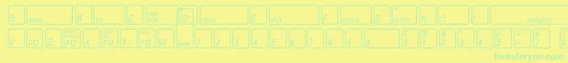 KeyfontfrenchBold Font – Green Fonts on Yellow Background