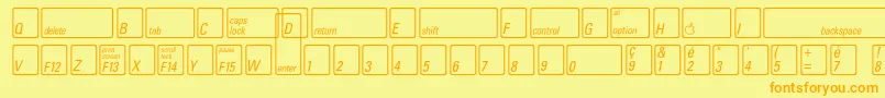 KeyfontfrenchBold Font – Orange Fonts on Yellow Background