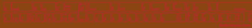 フォントKeyfontfrenchBold – 赤い文字が茶色の背景にあります。