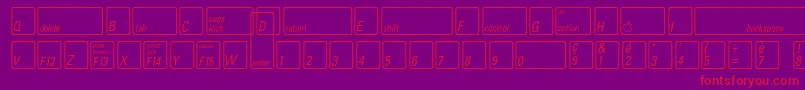 KeyfontfrenchBold-Schriftart – Rote Schriften auf violettem Hintergrund