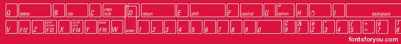 KeyfontfrenchBold-fontti – valkoiset fontit punaisella taustalla