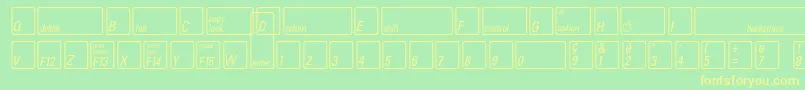 KeyfontfrenchBold-Schriftart – Gelbe Schriften auf grünem Hintergrund