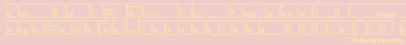 Fonte KeyfontfrenchBold – fontes amarelas em um fundo rosa