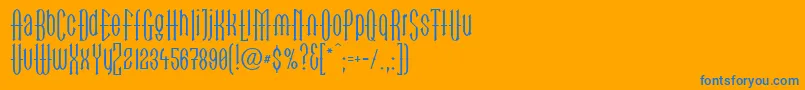 LinotypegotekkMedium-Schriftart – Blaue Schriften auf orangefarbenem Hintergrund