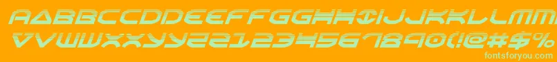 Oberonhalfital-Schriftart – Grüne Schriften auf orangefarbenem Hintergrund