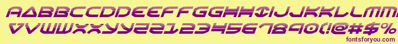 Oberonhalfital Font – Purple Fonts on Yellow Background