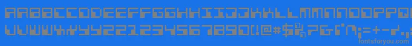 Phaser-fontti – harmaat kirjasimet sinisellä taustalla