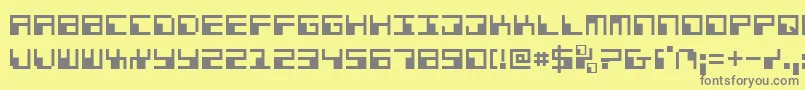 Phaser-fontti – harmaat kirjasimet keltaisella taustalla