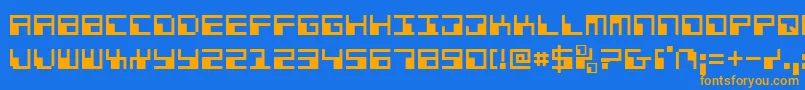 フォントPhaser – オレンジ色の文字が青い背景にあります。