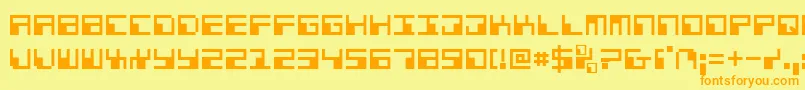 Phaser-fontti – oranssit fontit keltaisella taustalla