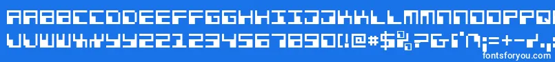 Phaser-fontti – valkoiset fontit sinisellä taustalla