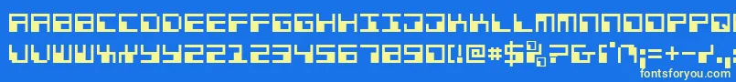 Phaser-fontti – keltaiset fontit sinisellä taustalla