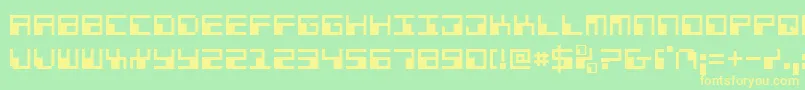 Phaser Font – Yellow Fonts on Green Background