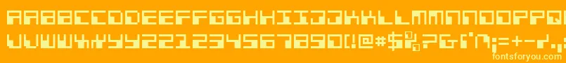Phaser-fontti – keltaiset fontit oranssilla taustalla