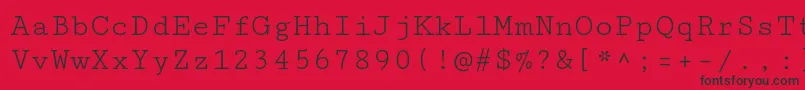 フォントCutivemonoRegular – 赤い背景に黒い文字