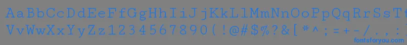 フォントCutivemonoRegular – 灰色の背景に青い文字