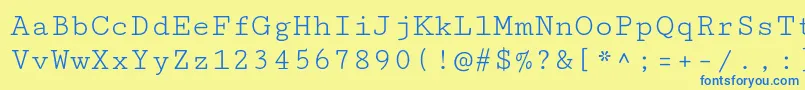 CutivemonoRegular Font – Blue Fonts on Yellow Background