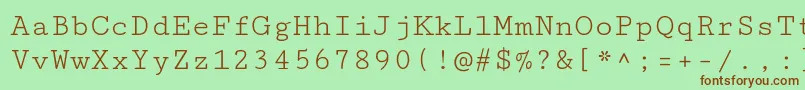 CutivemonoRegular Font – Brown Fonts on Green Background