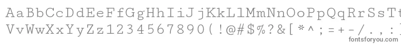 CutivemonoRegular-fontti – harmaat kirjasimet valkoisella taustalla