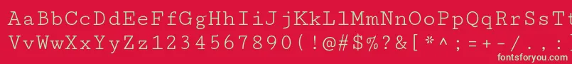 フォントCutivemonoRegular – 赤い背景に緑の文字