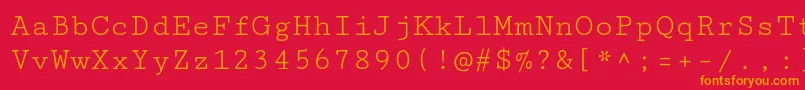 CutivemonoRegular Font – Orange Fonts on Red Background