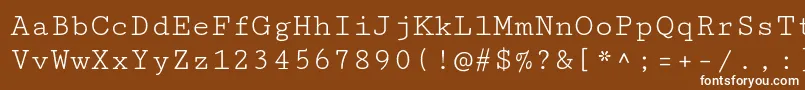 Шрифт CutivemonoRegular – белые шрифты на коричневом фоне