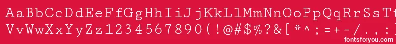 フォントCutivemonoRegular – 赤い背景に白い文字