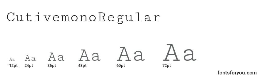 CutivemonoRegular Font Sizes