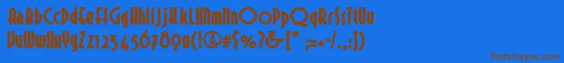Selznickremixnf Font – Brown Fonts on Blue Background