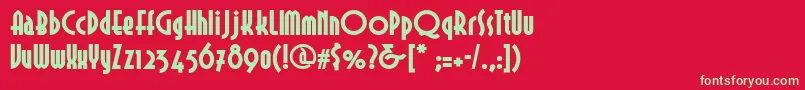 Selznickremixnf Font – Green Fonts on Red Background