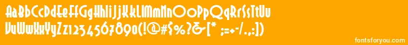 Selznickremixnf-Schriftart – Weiße Schriften auf orangefarbenem Hintergrund