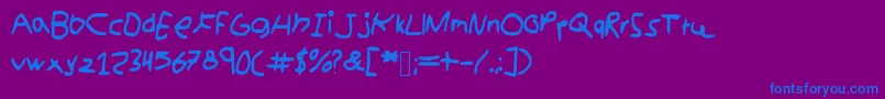 Kidswritting Font – Blue Fonts on Purple Background