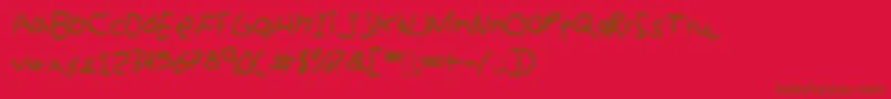 fuente Kidswritting – Fuentes Marrones Sobre Fondo Rojo