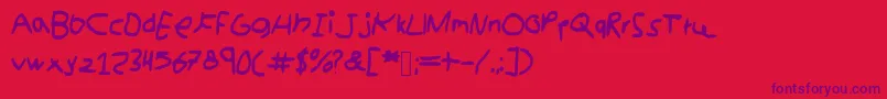 Kidswritting Font – Purple Fonts on Red Background