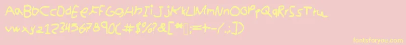 Kidswritting Font – Yellow Fonts on Pink Background