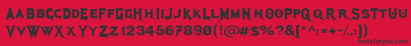 MegadethCryptic Font – Black Fonts on Red Background