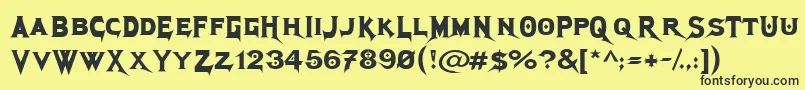 フォントMegadethCryptic – 黒い文字の黄色い背景