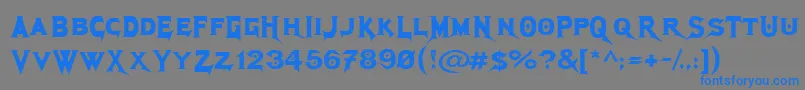 Czcionka MegadethCryptic – niebieskie czcionki na szarym tle
