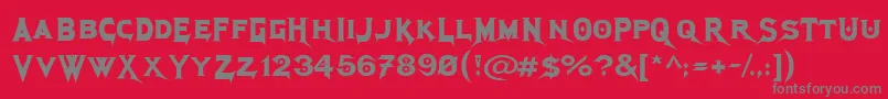 MegadethCryptic Font – Gray Fonts on Red Background