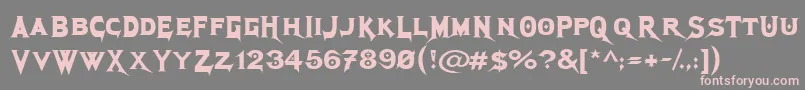 フォントMegadethCryptic – 灰色の背景にピンクのフォント