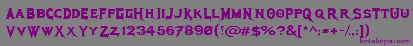 Weitere Informationen zur MegadethCryptic-Schriftart MegadethCryptic-Schriftart – Violette Schriften auf grauem Hintergrund
