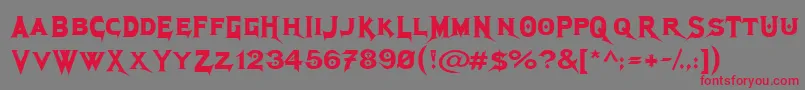 MegadethCryptic Font – Red Fonts on Gray Background