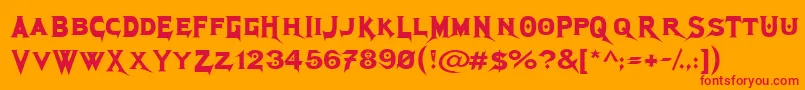 MegadethCryptic Font – Red Fonts on Orange Background