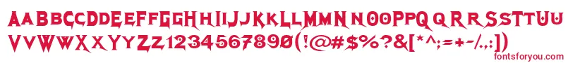 フォントMegadethCryptic – 白い背景に赤い文字
