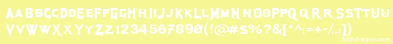 MegadethCryptic Font – White Fonts on Yellow Background
