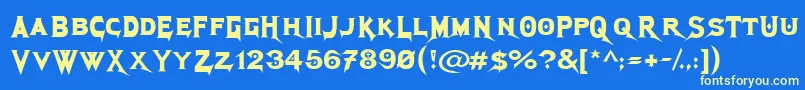 MegadethCryptic Font – Yellow Fonts on Blue Background