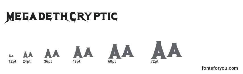 MegadethCryptic Font Sizes
