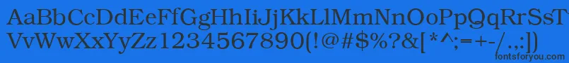 BookLightRegular Font – Black Fonts on Blue Background