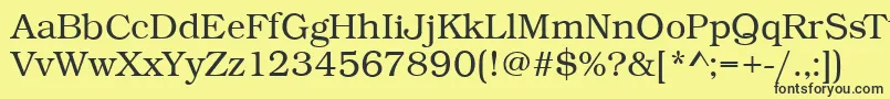 BookLightRegular Font – Black Fonts on Yellow Background